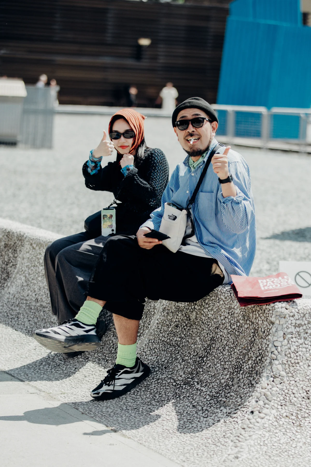 Street style at Pitti Uomo 110 in Florence, Italy, 2026.